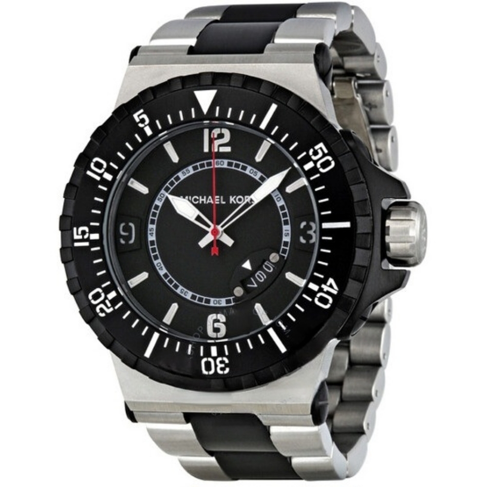 Michael Kors MK Designer Major Quartz Black Dial Men's Watch Stainless Steel - Picture 1 of 12